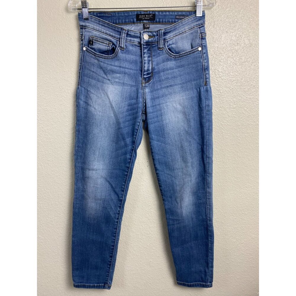 Judy Blue Blue Relaxed Fit Jeans Women size 28 Denim Stretch Straight Cotton Ble